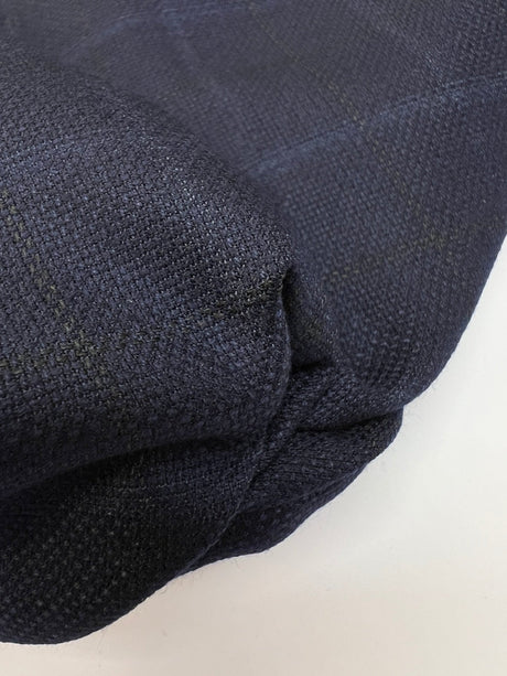 Polyamide Checked Suiting Fabric Blue Black