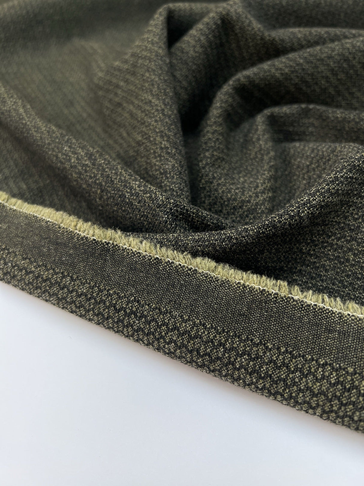 Green Wool Blend Fabric
