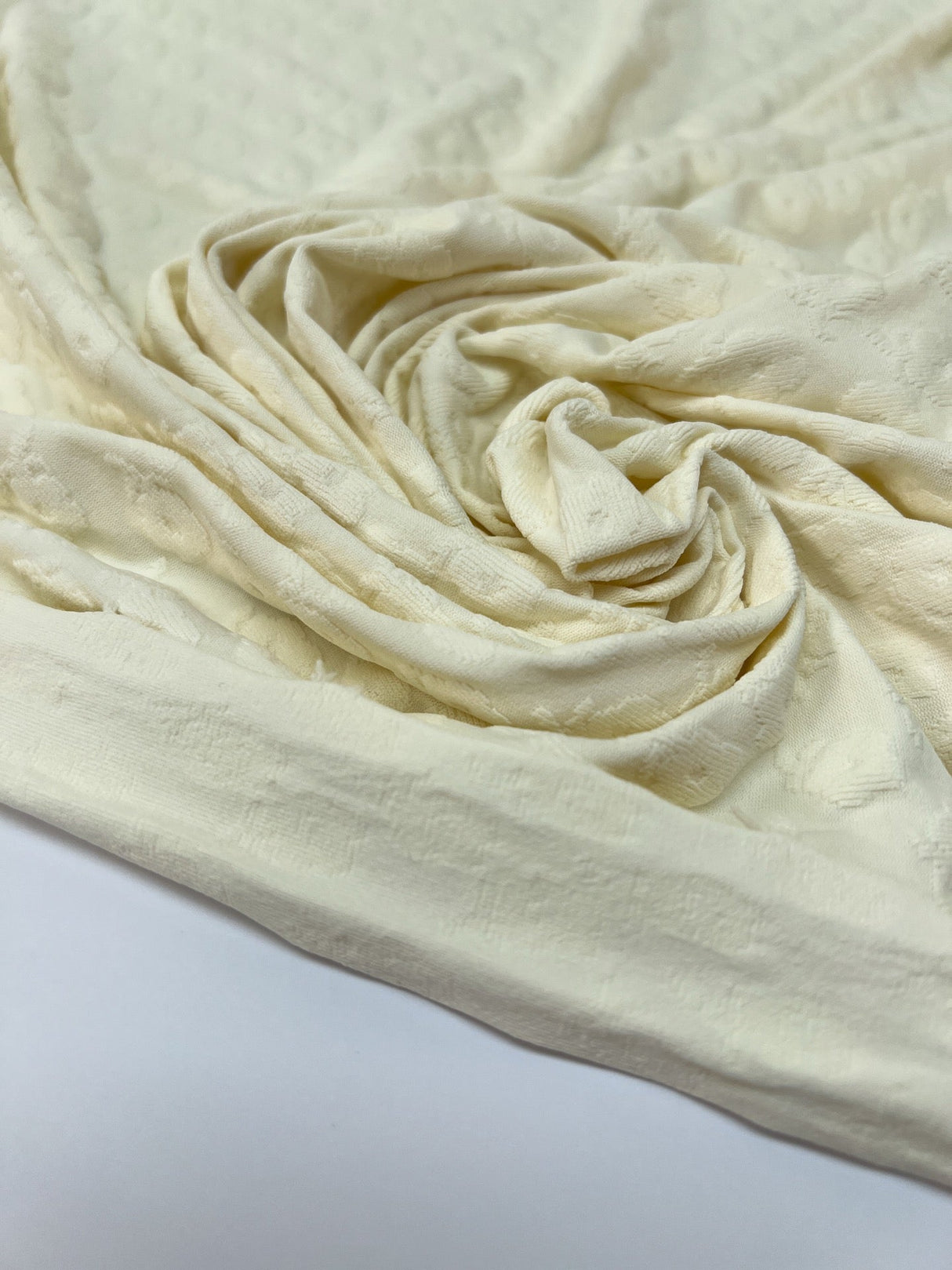 Polyamide Elastane Floral Knit White Yellow