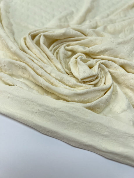 Polyamide Elastane Floral Knit White Yellow