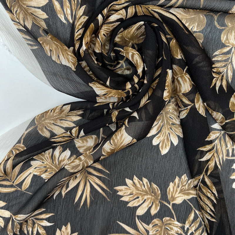Viscose Chiffon Printed Black Brown