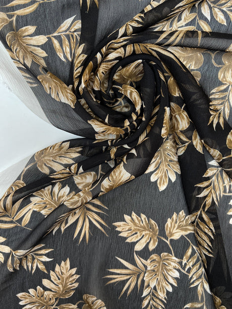 Viscose Chiffon Printed Black Brown
