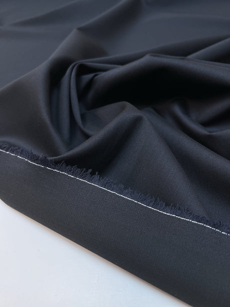 Wool Viscose Casual Fabric Black Blue