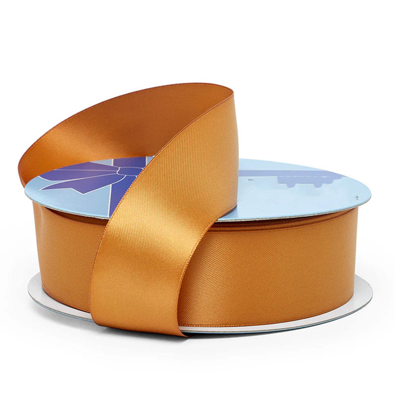 Satin Ribbon for Decorative DIY Projects 3 '' X 25 yd Double Faced 1 / roll Butterscotch