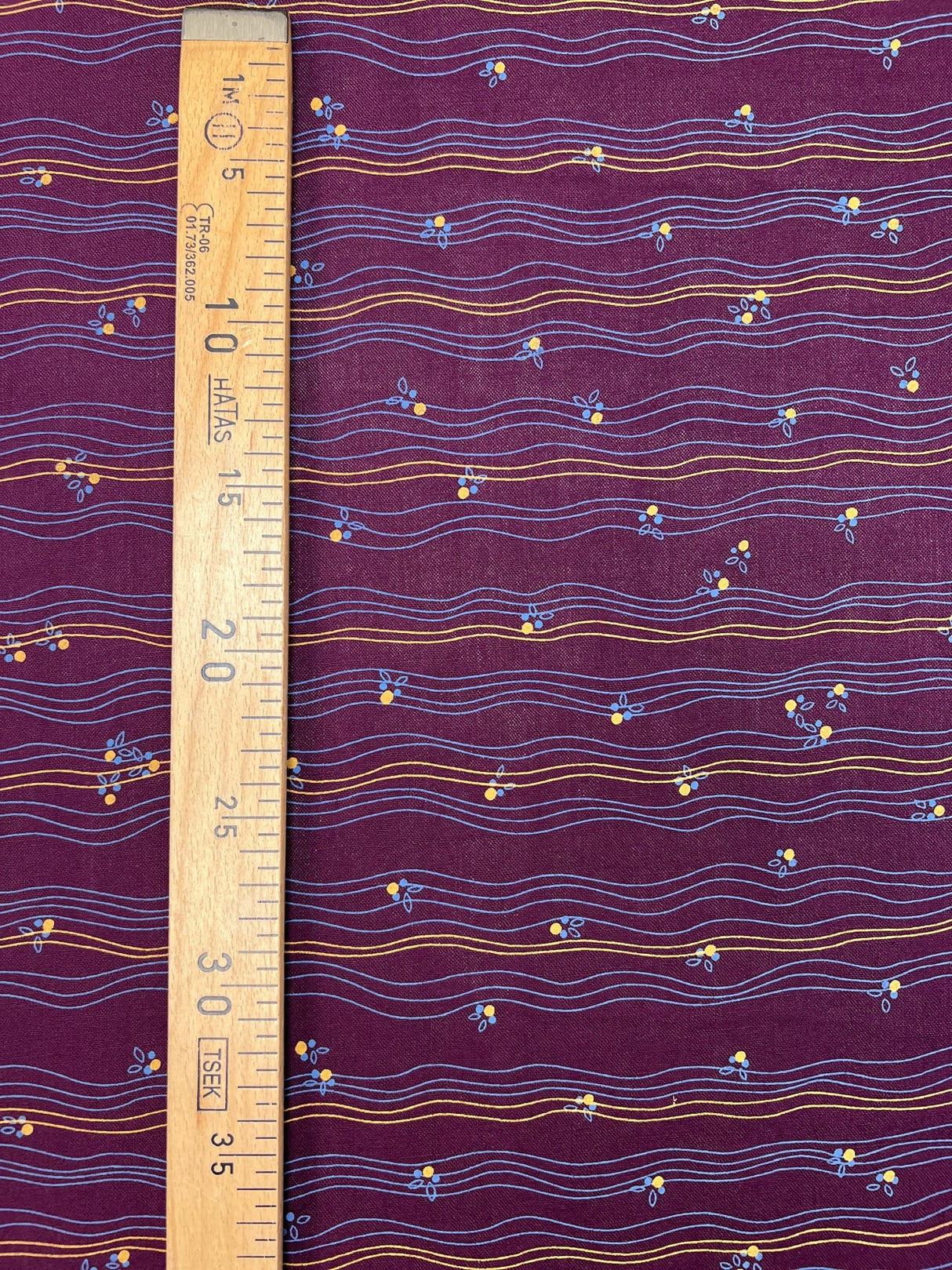 Virgin Wool Striped Fabric Purple Blue