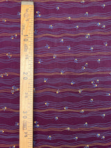 Virgin Wool Striped Fabric Purple Blue