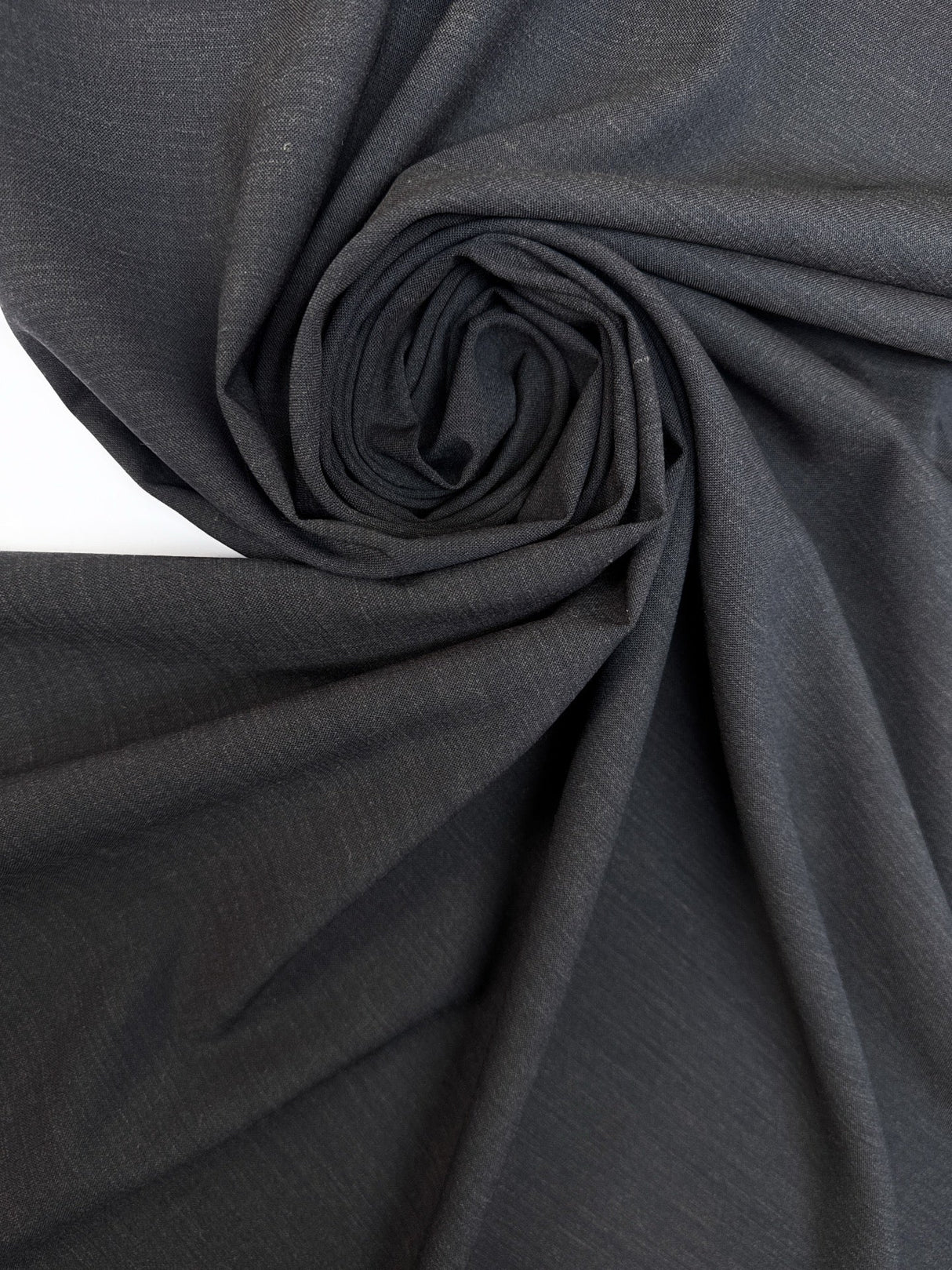 Polyester Virgin Wool Blend Melange Gray Stretch Fabric