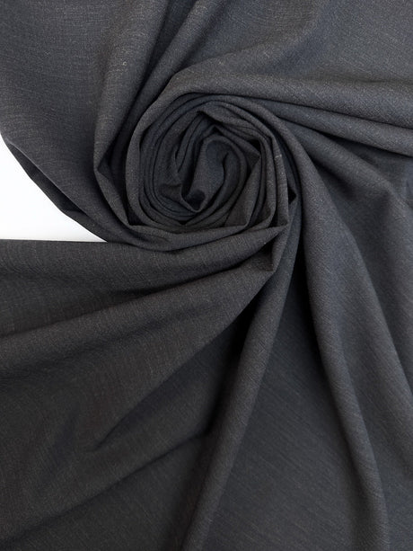 Polyester Virgin Wool Blend Melange Gray Stretch Fabric