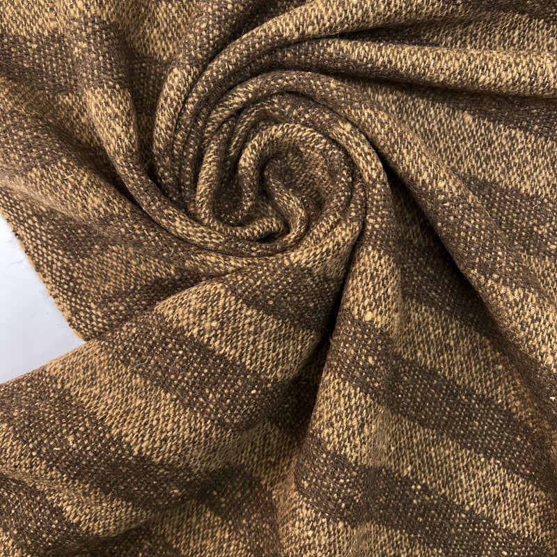 Italian Brown Striped Wool Fabric