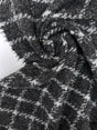 Virgin Wool Blend Bouclé Tweed Checked Gray