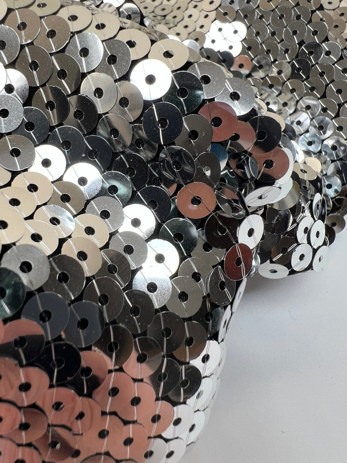 Polyamide Crepe with Sequins Silver Black