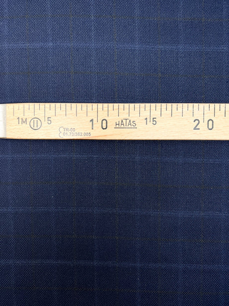 Polyamide Checked Suiting Fabric Blue Black