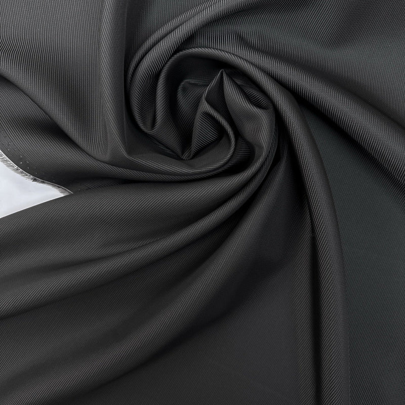 Italian Viscose Acetate Jacquard Fabric Gray Black Stripes