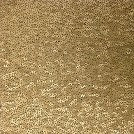Mini Disc All Over Sequin Polyester Fabric - Gold, 54" Width (1 Yard)
