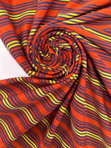 Jacquard Knit Striped Yellow Blue Orange