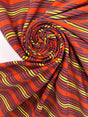 Jacquard Knit Striped Yellow Blue Orange