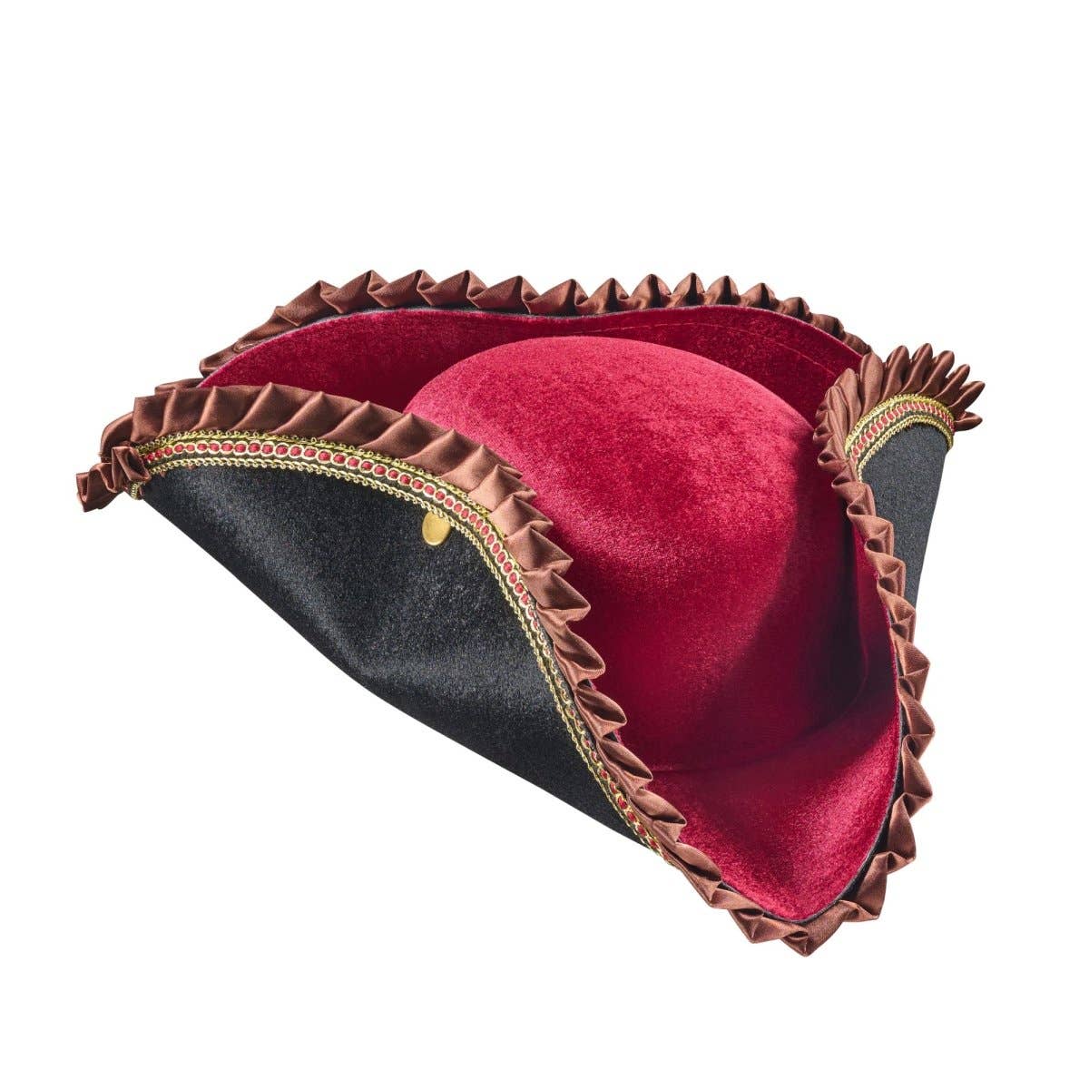 Burgundy Tricorne Costume Hat