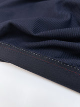 Wool Cotton Twill Fabric Blue Black