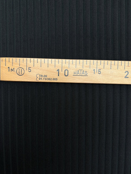 Black Polyamide Elastane Ribbed Knit