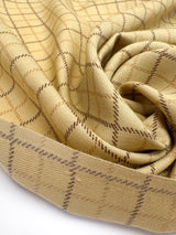 Acrylic Twill Checked Brown Beige Fabric