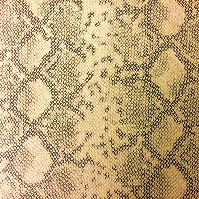 Peach Black Matte Snake Vinyl Fabric,