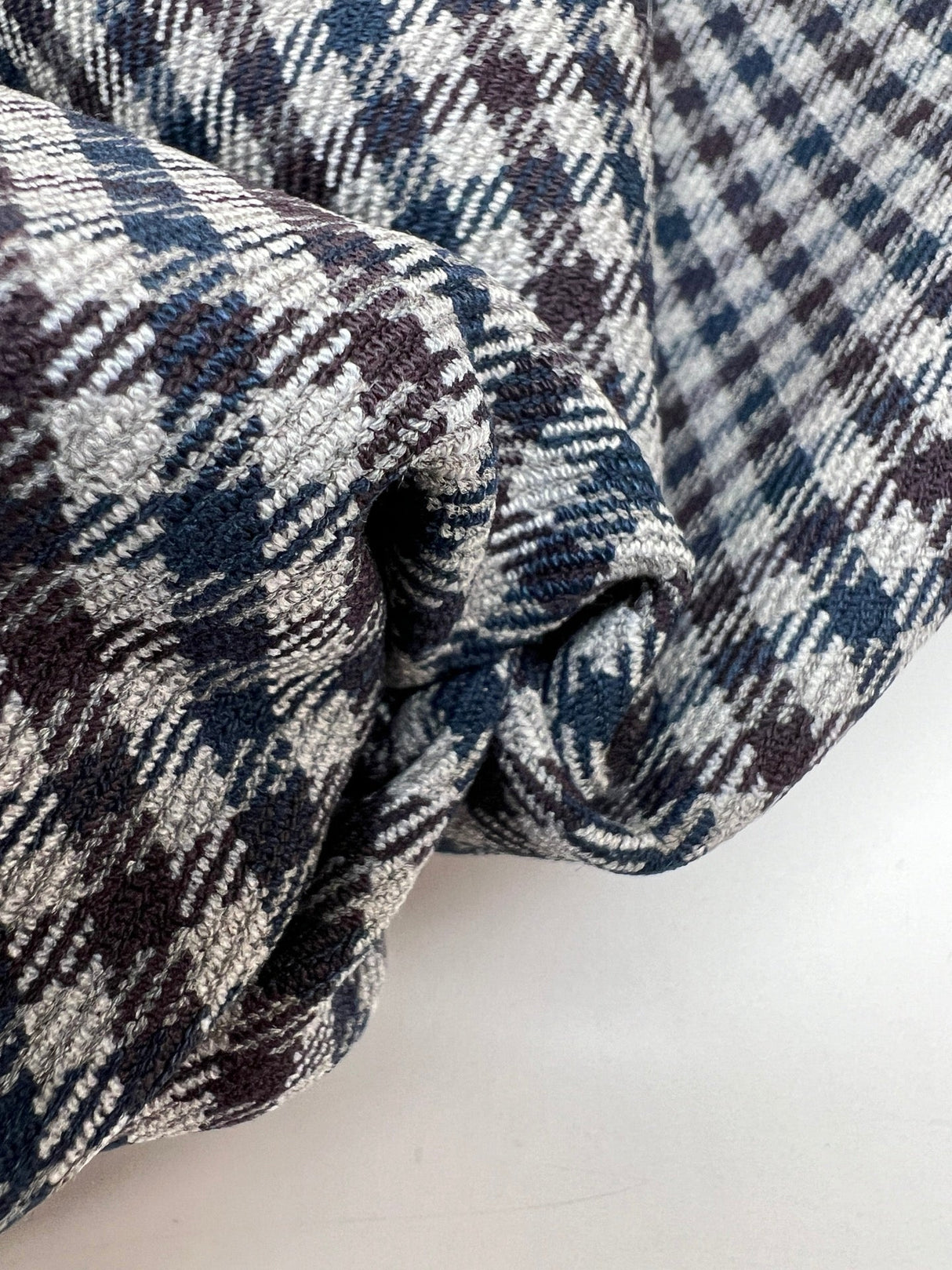 Polyester Blend Bonded Checked Knit