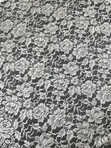 Viscose Lace Mesh Floral White Beige