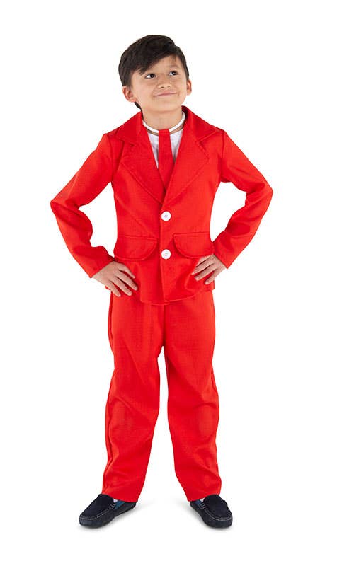 Kids Neon Red 3 Piece Suit Costume