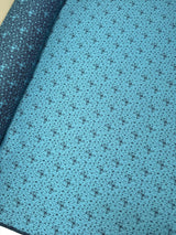 Wool Blend Jacquard Fabric Blue Black