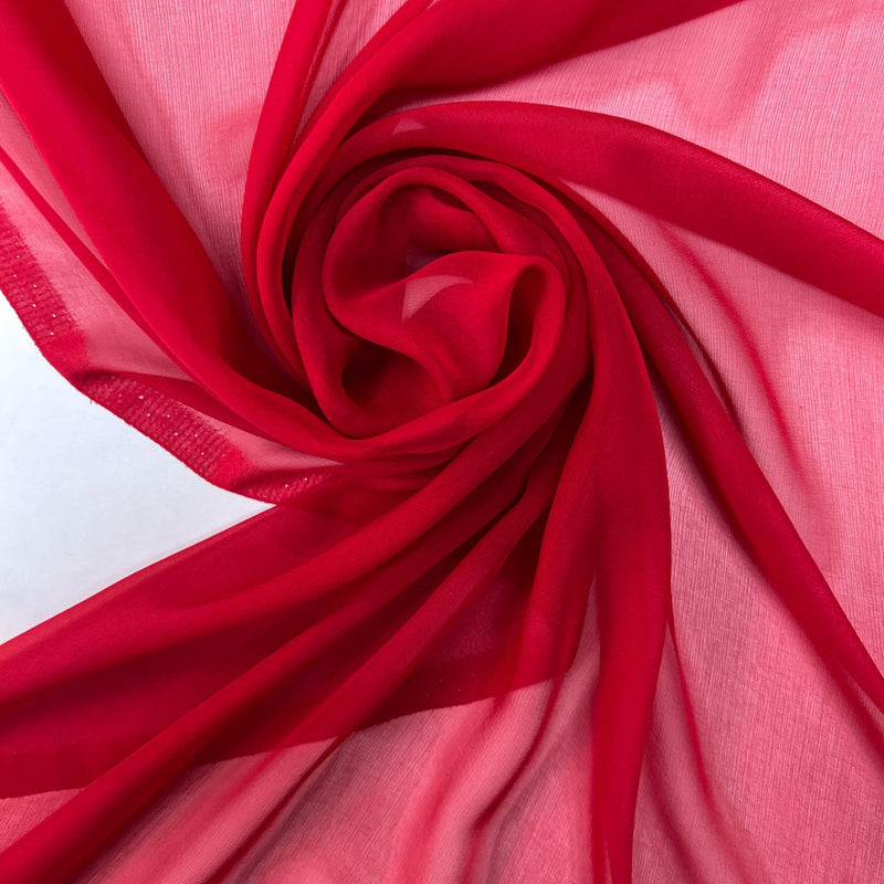 Silk Chiffon Fabric Red Shade