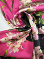 Silk Sateen Floral Printed Pink Shades