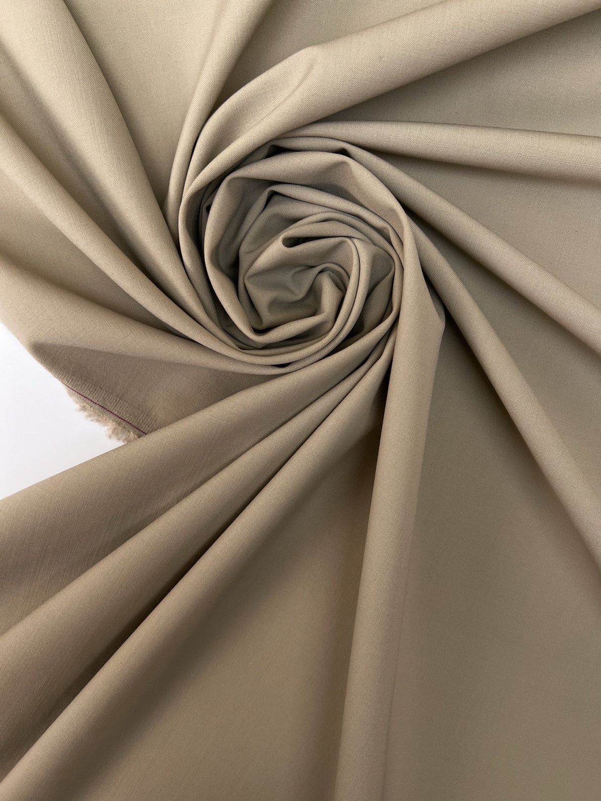 Wool Blend Woven Beige Stretch Fabric