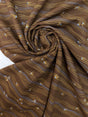 Wool Striped Yellow Brown Fabric