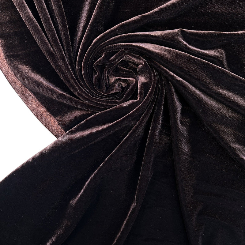 Brown Velour Knitted Fabric
