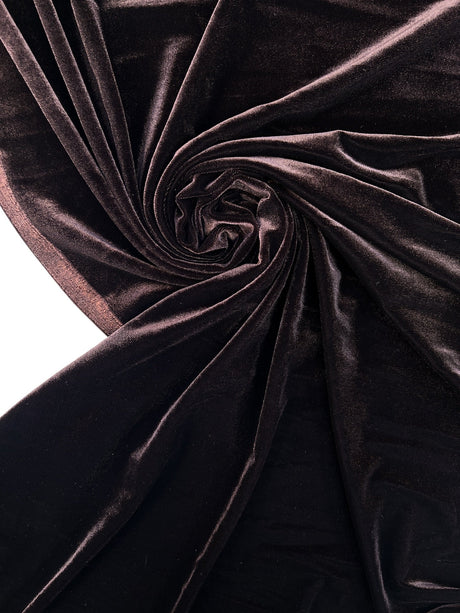 Brown Velour Knitted Fabric