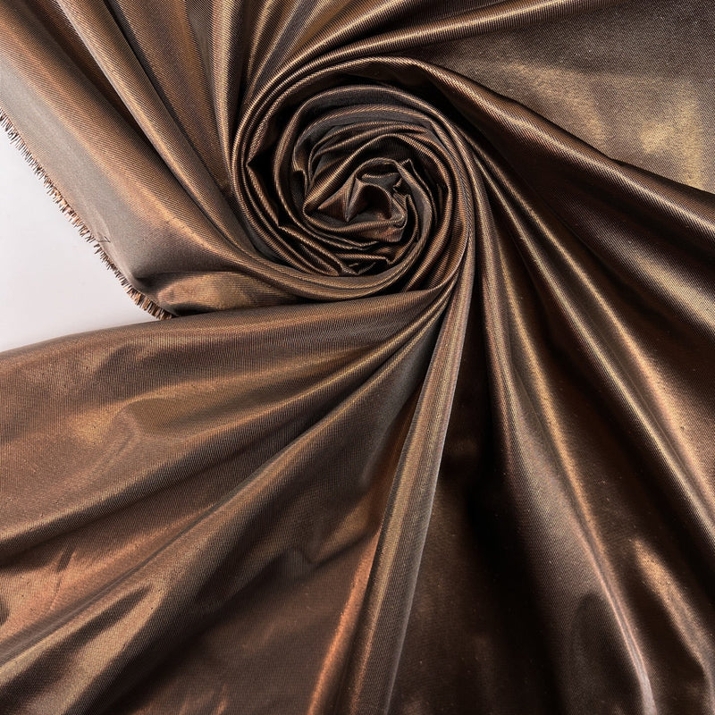 Lurex Polyamide Changeant Fabric Melange Brown