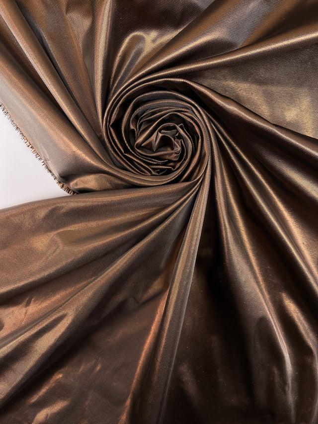 Lurex Polyamide Changeant Fabric Melange Brown