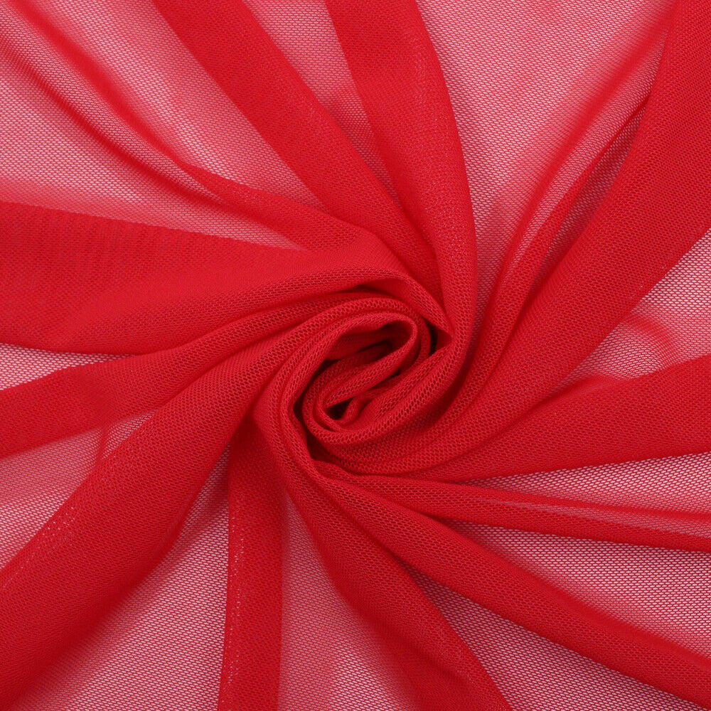 Small Solid Mesh Nylon Spandex Fabric - Solid Mesh, 4-Way Stretch, 58" Width