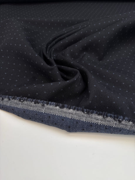 Cotton Jacquard Blue Polka Dot