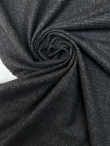 Wool Tweed Coat Fabric Checked Gray
