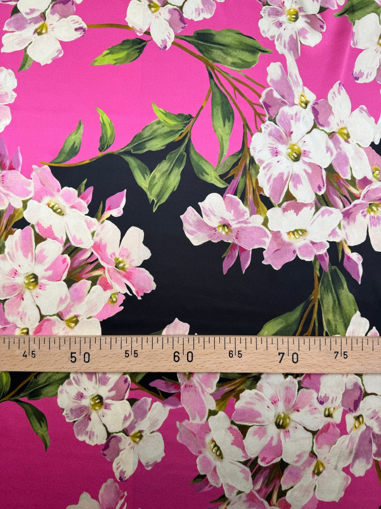 Silk Sateen Floral Printed Pink Shades