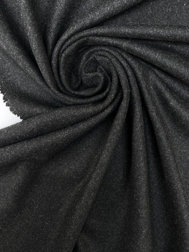 Wool Tweed Melange Gray Black