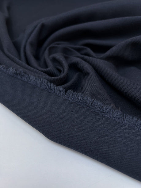 Blue Polyester Cotton Blend Twill