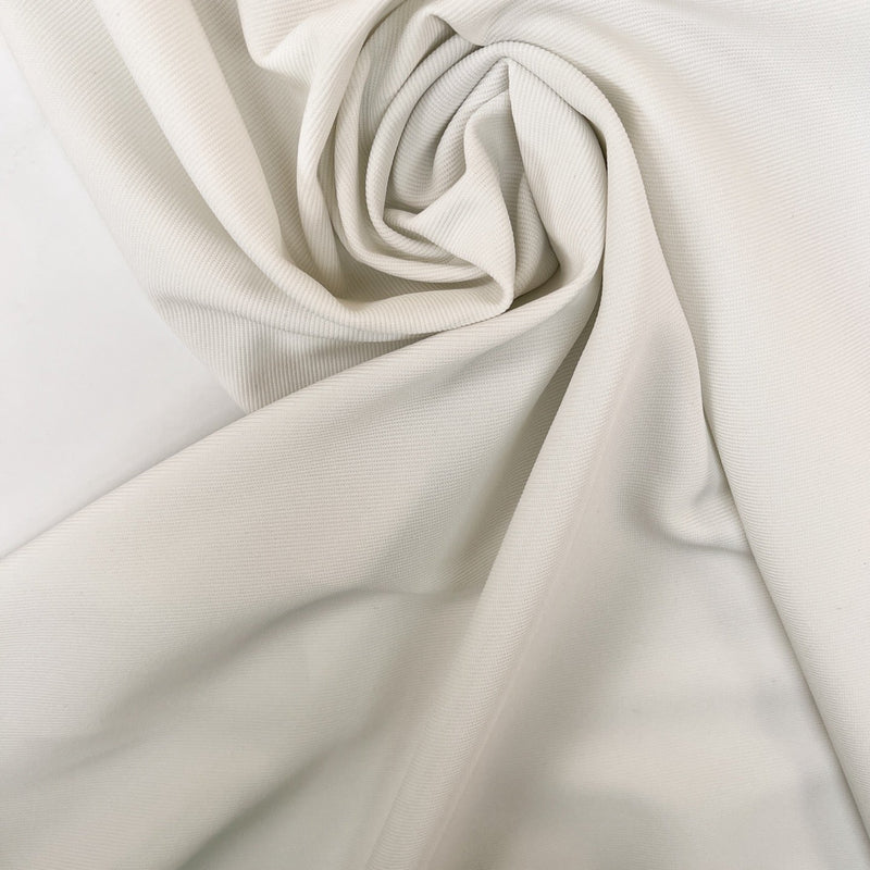 White Knitted Polyester Elastane Sportswear Fabric