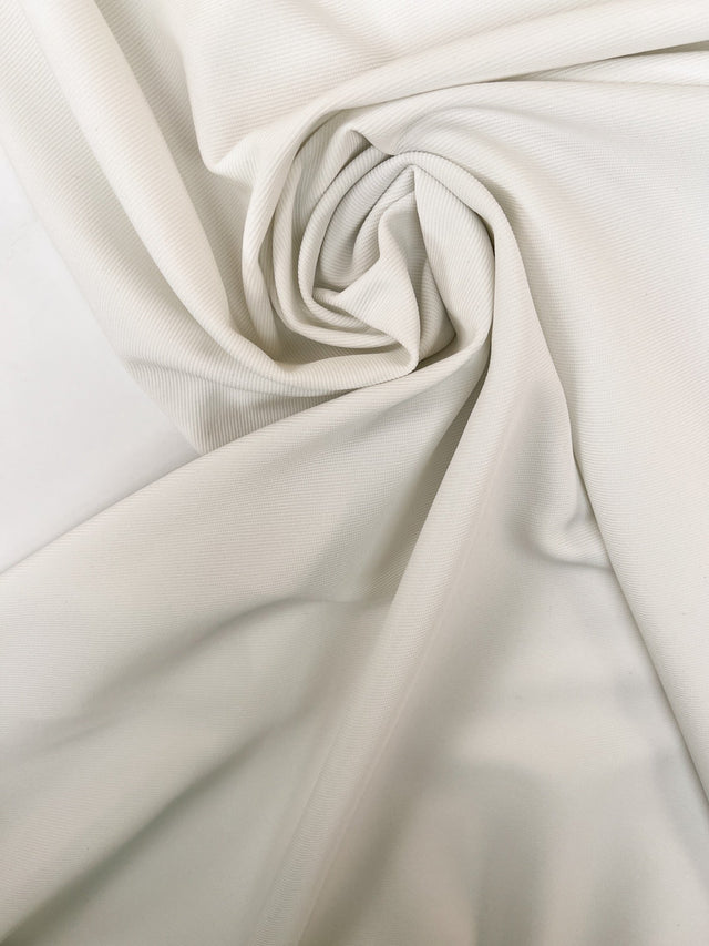 White Knitted Polyester Elastane Sportswear Fabric