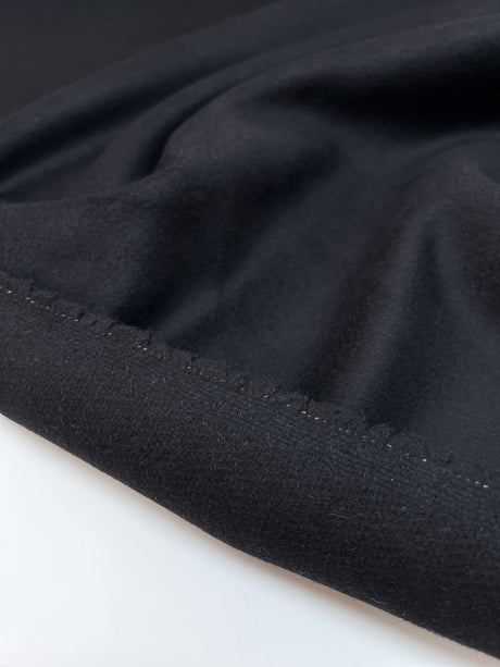 Wool Cashmere Drape Fabric Black