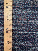 Wool Acrylic Striped Fabric White