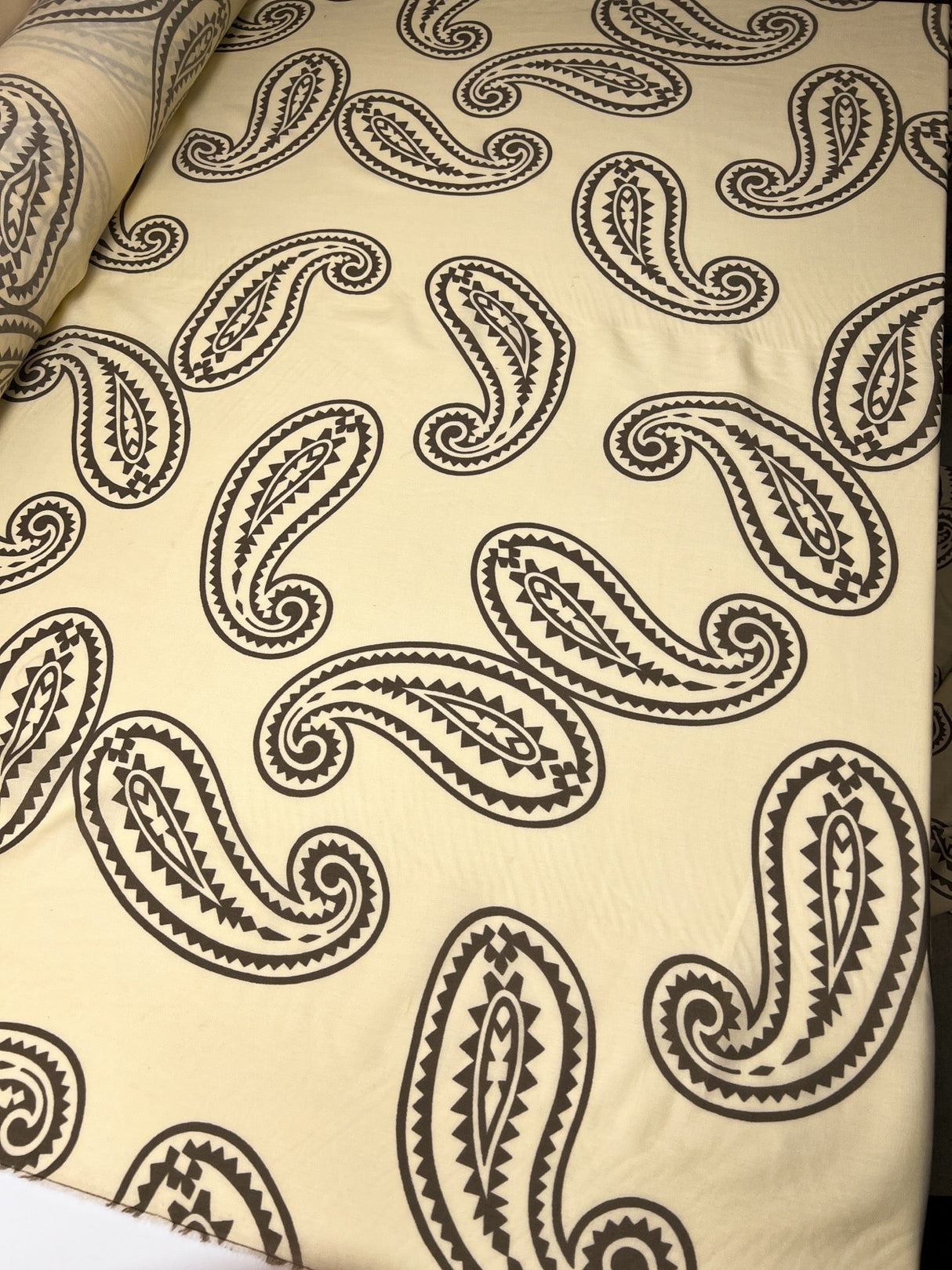 Polyamide Twill Printed Yellow Beige Fabric