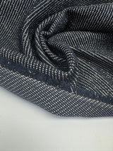 Cotton Lurex Tweed Striped Blue White