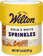 Wilton 4-Cell Pearlized Gold Sprinkles Mix – 3.4 oz.